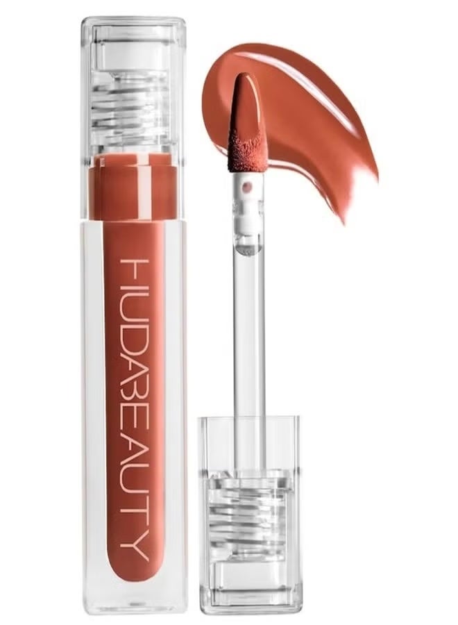 Huda Beauty Faux Filler Extra Shine Lip Gloss - Foxy (Caramel Brown) - .13 fl oz / 3.9 mL - Image 1